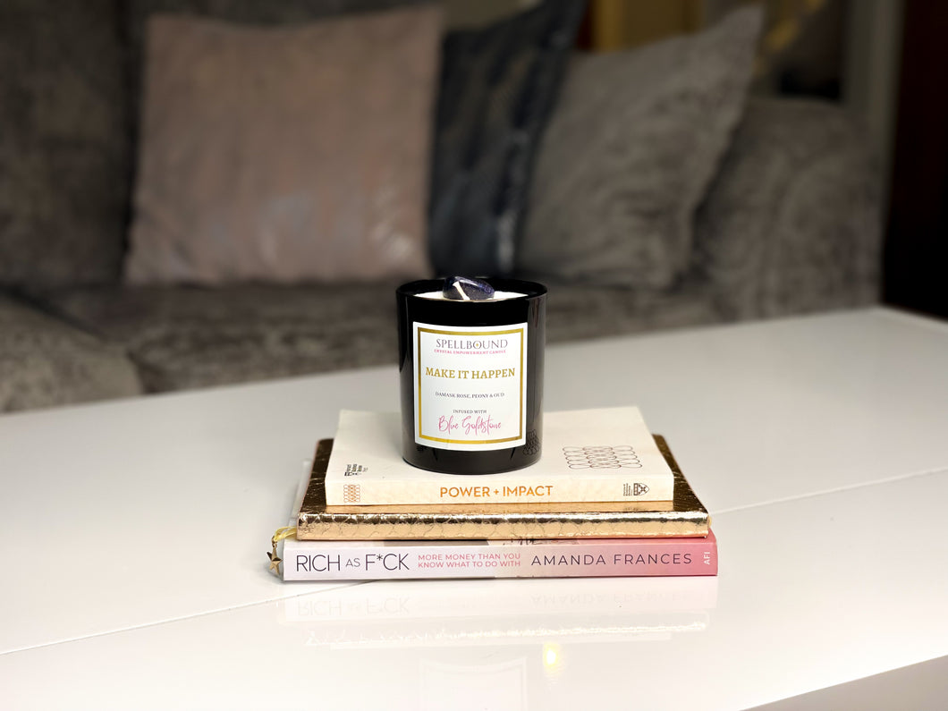 'Make It Happen' 30cl Luxury Crystal Empowerment Candle