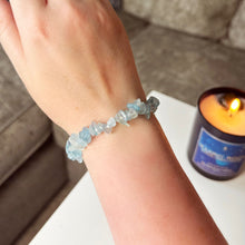 Load image into Gallery viewer, Aquamarine Crystal Chip Bracelet
