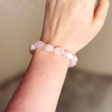 Load image into Gallery viewer, Chunky Carved Rose Quartz Bracelet
