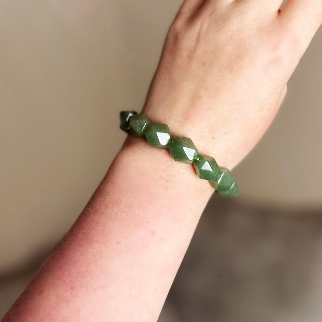 Chunky Carved Green Aventurine Bracelet