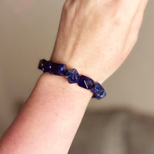 Load image into Gallery viewer, Chunky Carved Sodalite Bracelet
