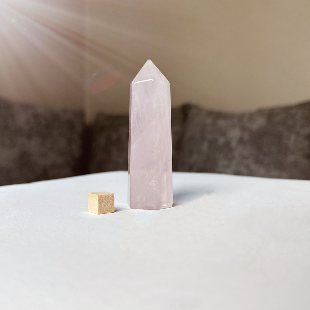 Polished Rose Quartz Tower Point (80g)