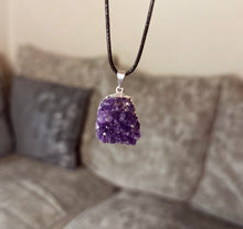 Load image into Gallery viewer, Amethyst Druze Cluster Necklace
