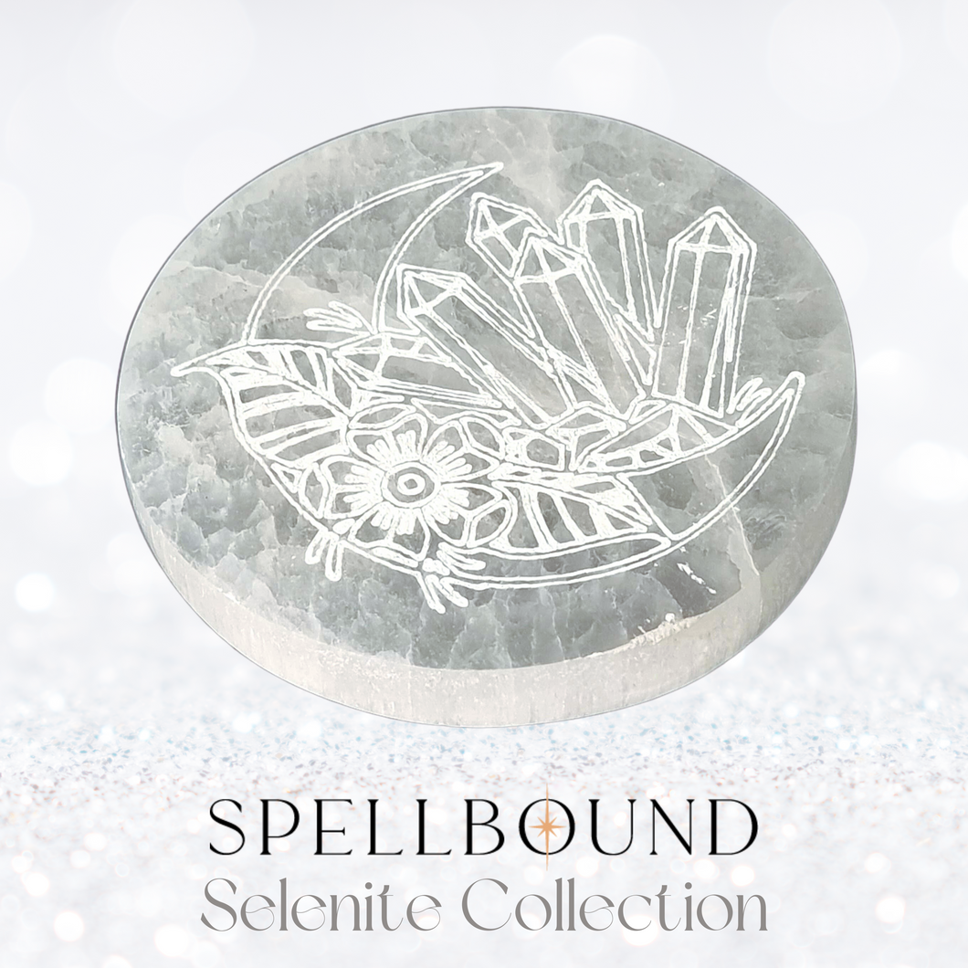 Selenite Crystals & Moon Charging Plate