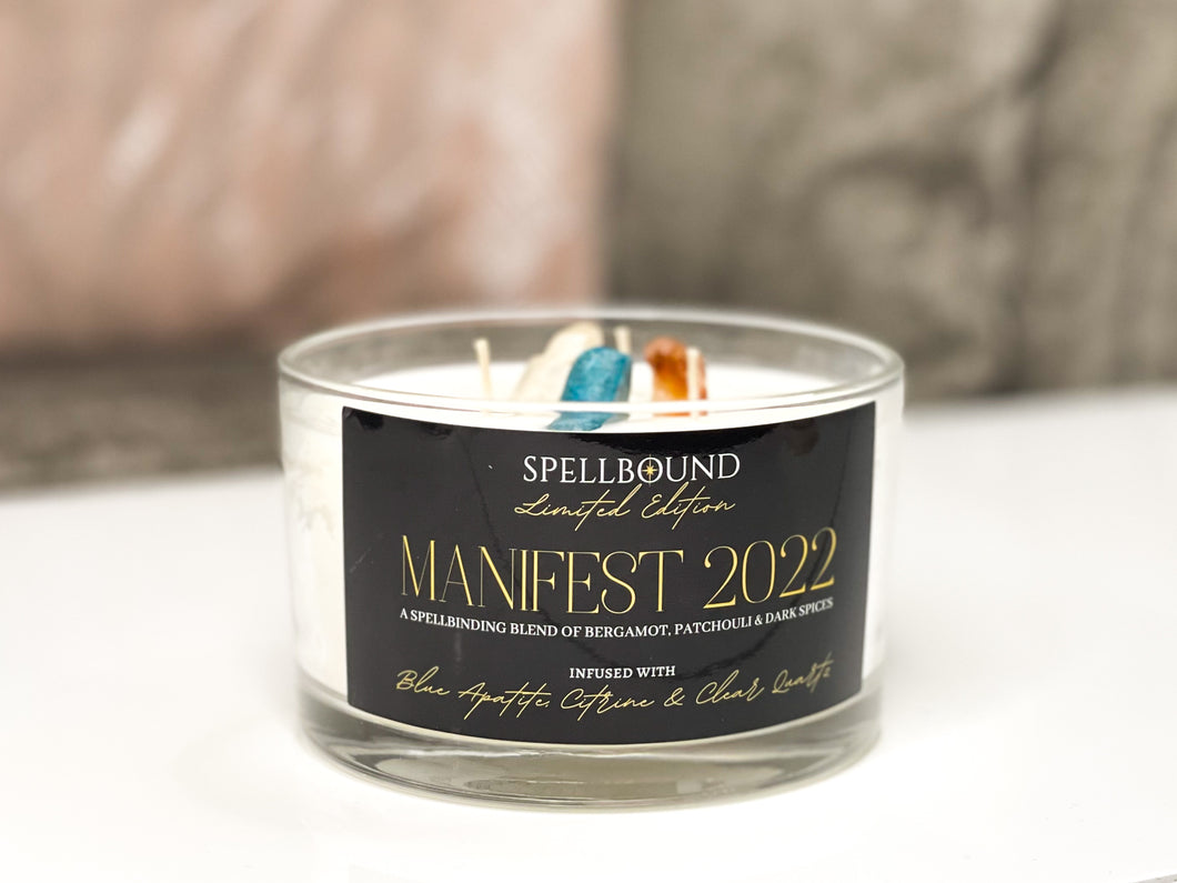'Manifest 2024' Limited Edition 50cl Luxury Crystal Intention Candle