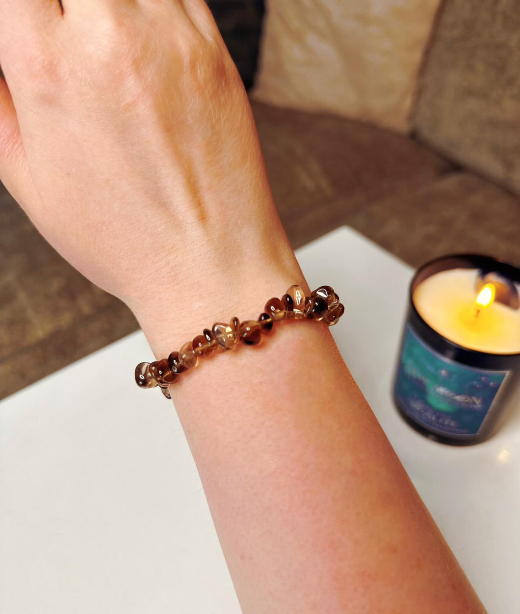 Smoky Quartz Crystal Chip Bracelet