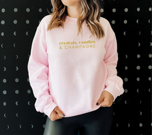 Load image into Gallery viewer, Crystals, Candles &amp; Champagne Crewneck Sweatshirt
